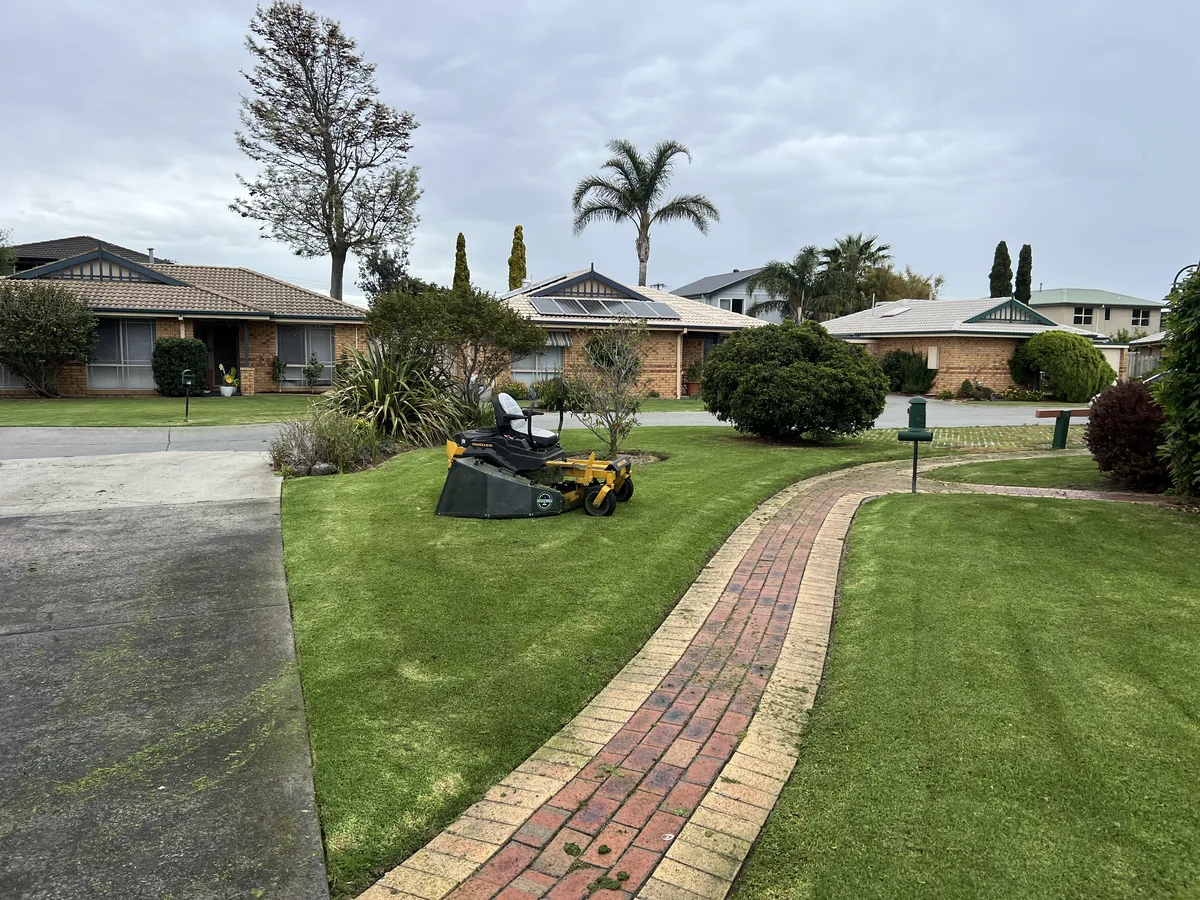 The Kanga ride-on mower on site between runs