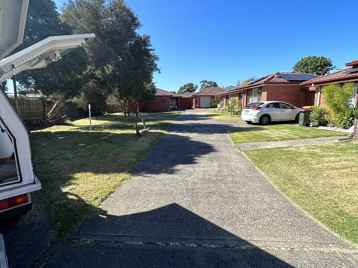 A strata complex driveway edged back to a clean line in Frankston